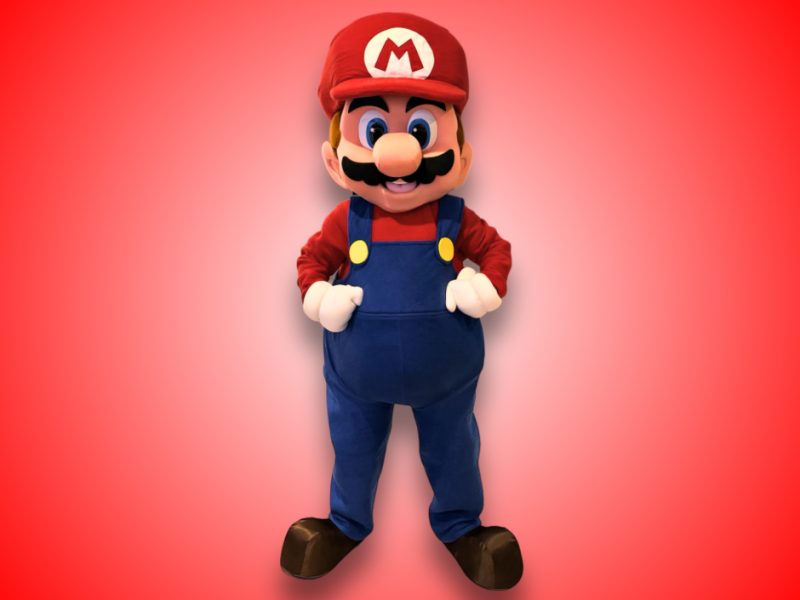 Mascotte de Mario qui prend la pose